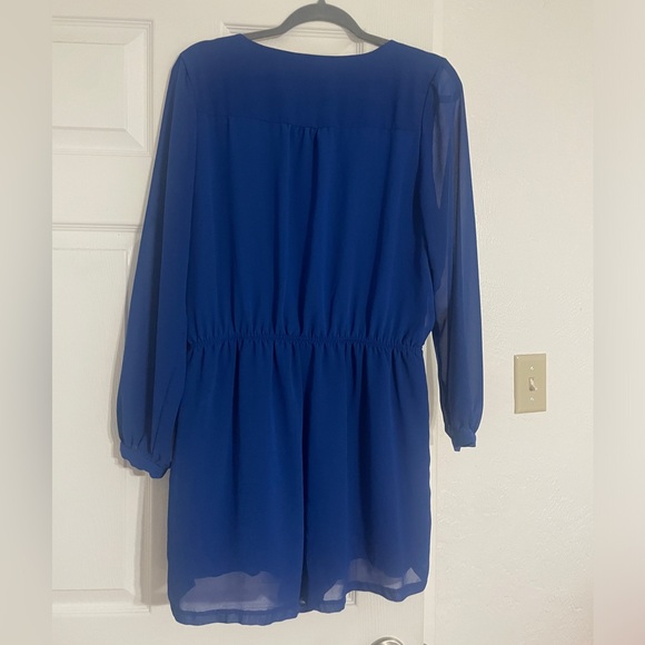 Express Royal Blue V-Neck Romper - Picture 3 of 6